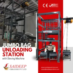 Saideep jumbo bag unloading station with sieving machine and electric hoist